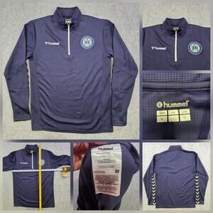 Hartford Athletic Jacket Mens Small Blue Soccer Hummel 1/4 Zip Training Top